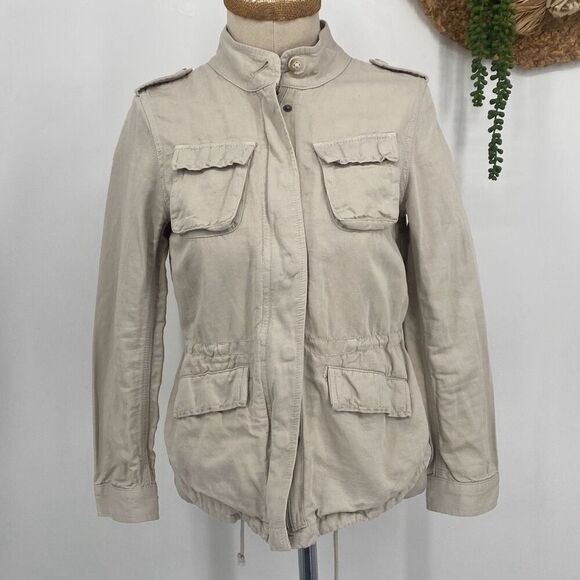 Loft Cotton Linen Blend Twill Utility Jacket Cream‎ SP - Picture 3 of 16